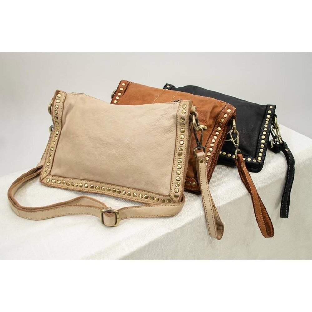 Free People Bolsa Nova Marisa Messenger Bag Studded Leather Purse Campomaggi - Picture 7 of 14